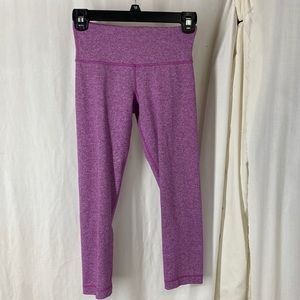 LULULEMON 2 Wunder Under Crop Heathered Paris Pink Leggings